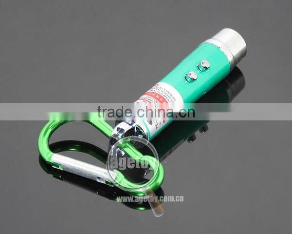 3 in 1 Mini LED Flashlight Torch Lamp Aluminum Carabiner Keyring Personality UV Money Detector Electric LED Light Keychain