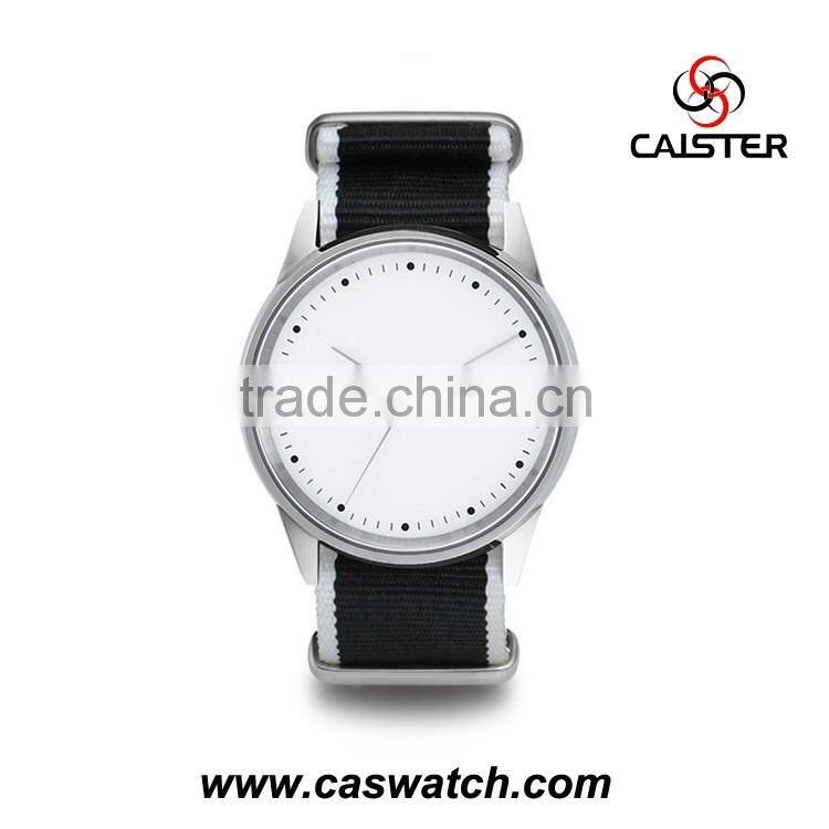 Fancy quality men's watch, blue nylon strap men's watch, minimalist design quartz waterproof watch