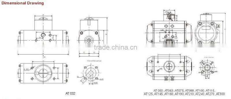 RT Stainless Steel Pneumatic Actuator With Double Action