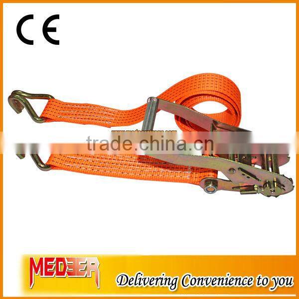 2inch 5T Breaking Strength Durable Truck Ratchet Cargo Lashing Strap With J Hook