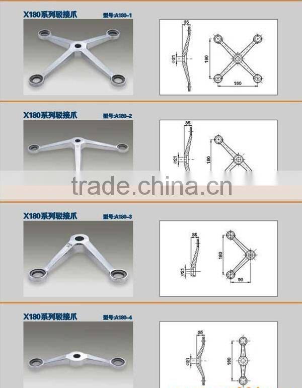 Tension cable Spider laminated glass skylight