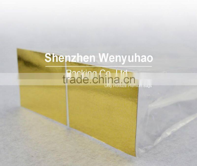 custom size side gusset BOPP bag with paper card , transparent stand up pouch