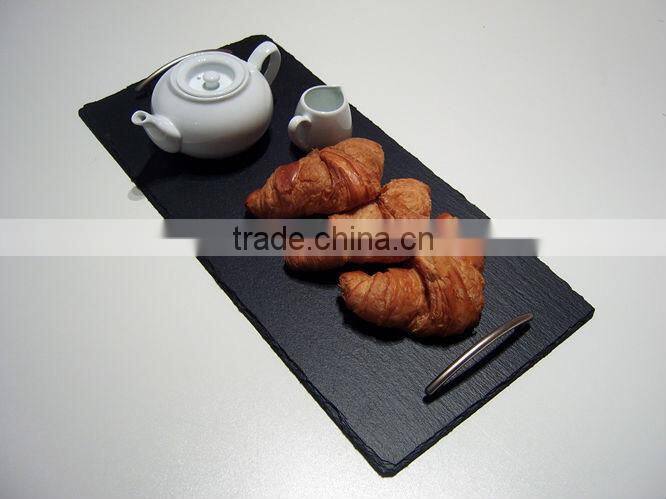 big size natural slate food tray with handles