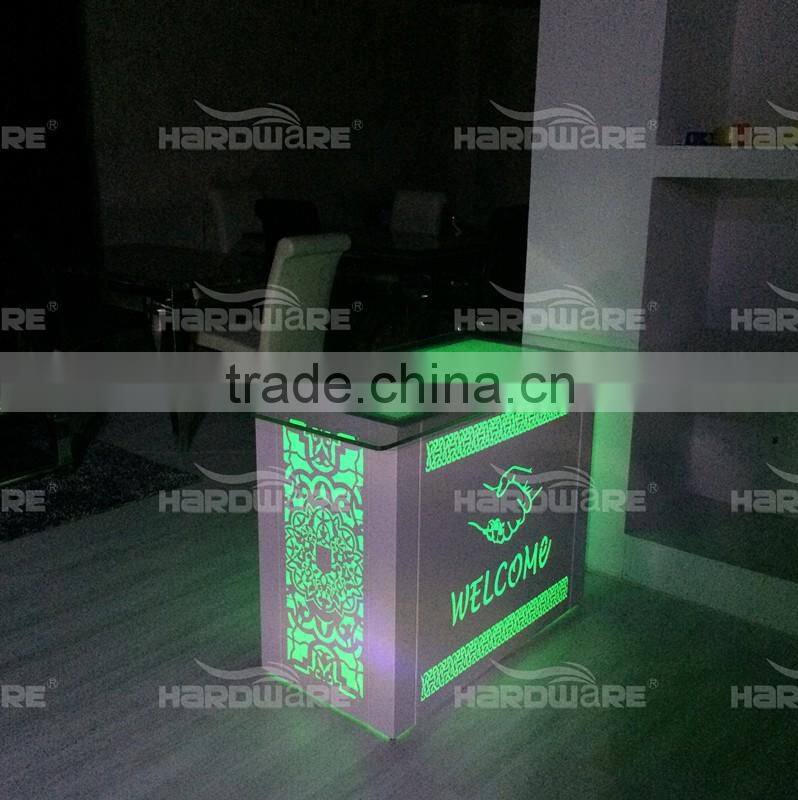 tempered glass wedding LED reception table welcome table