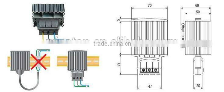HG 140 IP20 aluminum 120V to 240V AC DC PTC Resistor fan Heater with CE