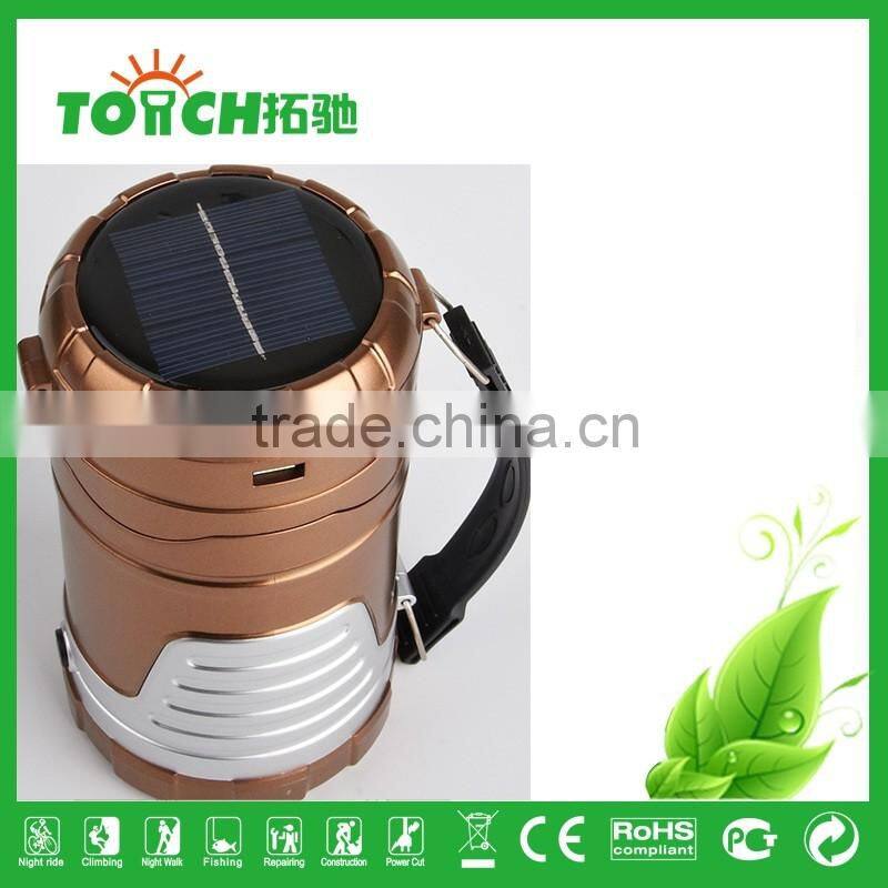 Emergency Solar LED Lantern Flashlight with USB Power Bank for Camping Hiking