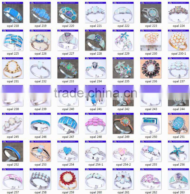 Hot !Custom 925 Sterling Silver Bridal Set Opal Engagement Rings