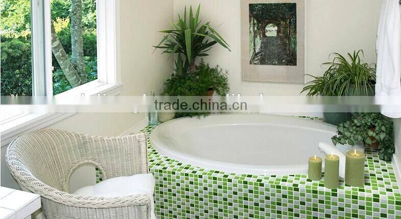Glass mosaic tile for the bathroom wall