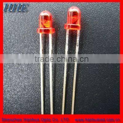 3mm red diffused led with flange small angle