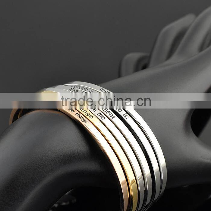 Technology 2016 Rose Gold Engraved Bracelet Stainless Steel