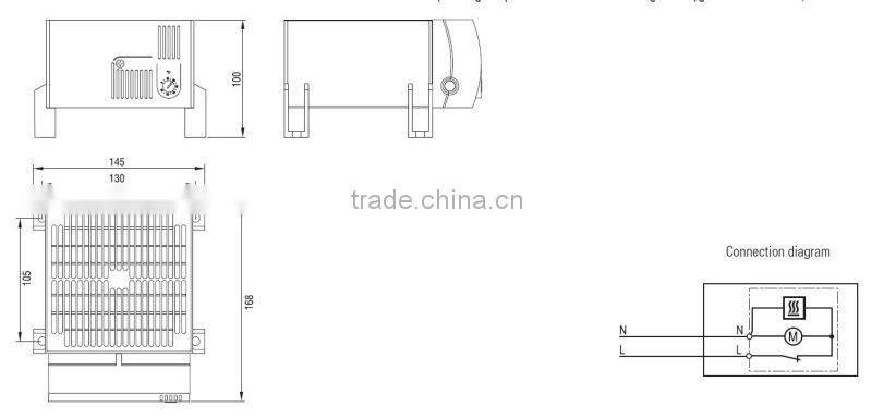 Compact high performance fan heater CR030 950W