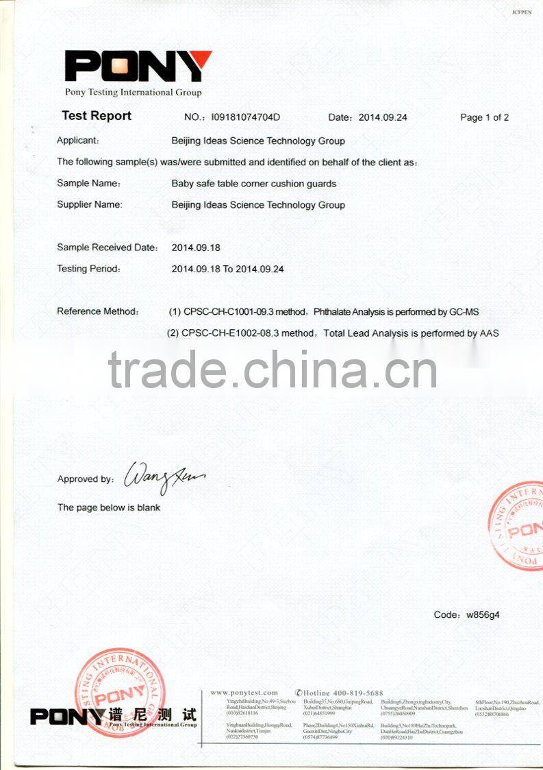 2015 hot selling ID-S033 babymatee 2015 New Baby Safety Product Colorful NBR Desk Corner Protector