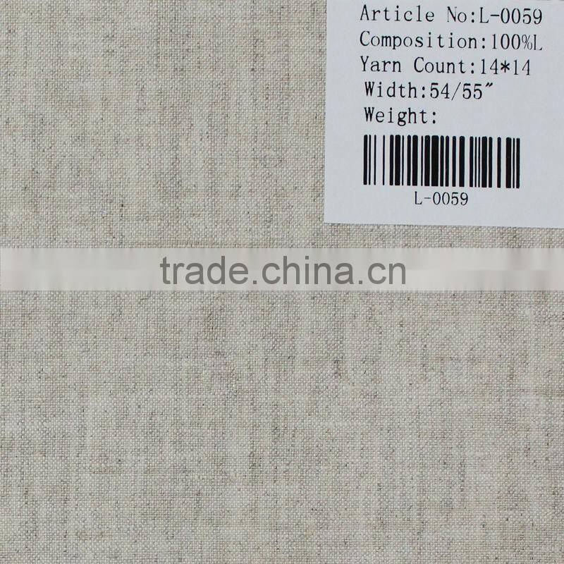 14*14 single nature pure linen fabric