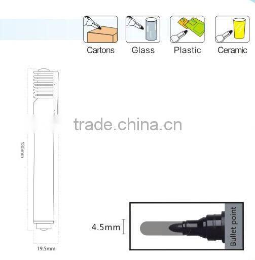 Non-toxic round barrel water proof permanent marker pen