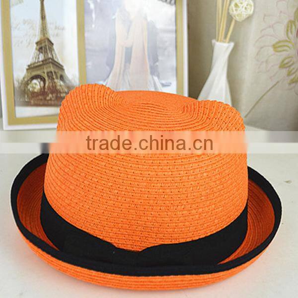 Wholesale different colour Nice Summer straw hat Beach Hats For Children kids