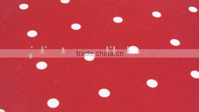 white dot on red plain pattern polyester spandex ripstop fabric