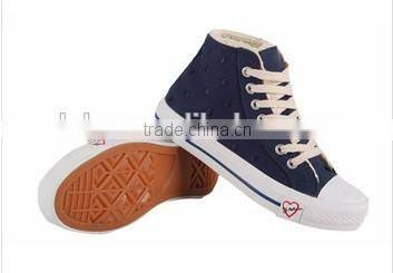 High top canvas sneakers lace up china wholesale for teenager