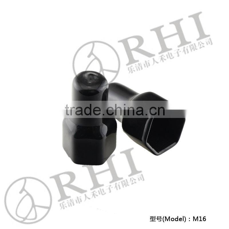 M16 Black pvc pipe threaded end cap, screw head cover