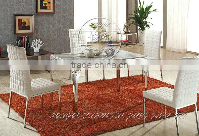 marble top space-saving dining table and chair set