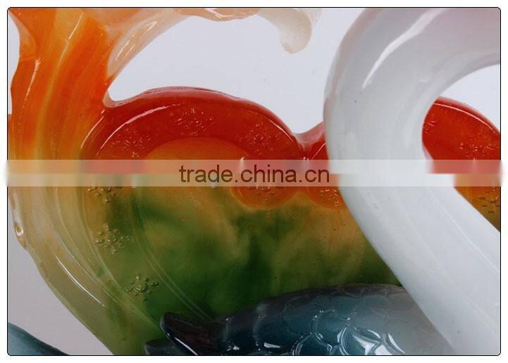 resin statue , lovey decoration with Luckly Swan , Love swan