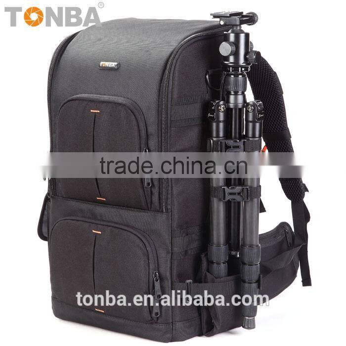 Jungle Camo Convertible and Functional Outdoorsy DSLR and Camera Shoulder Backpack Bag with Gear and Accessories-Camo & Black