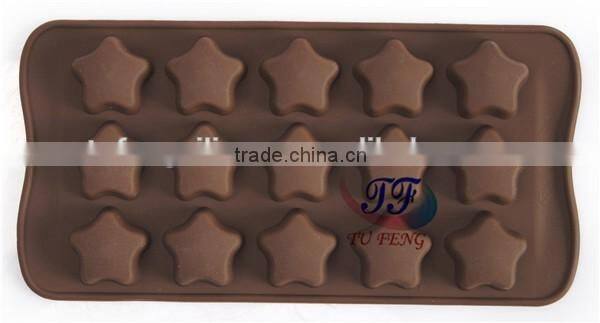 Hot selling 15-cavity star silicone chocolate pastry mould for baking