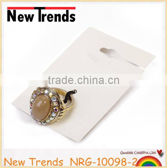 Luxury large marble gemstone ring with AB stones