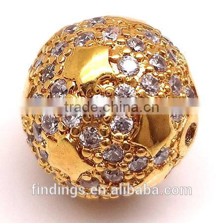 BJ4704 Crystal pave beads, pave crystal disco ball beads, micro setting jewelry