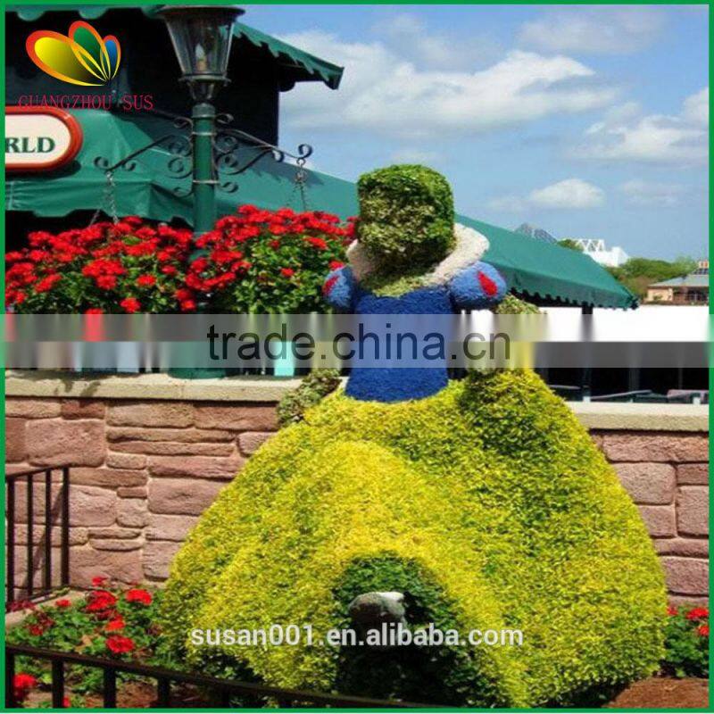 Garden decoration artificial cartoon topiary animals grass animal plastic artificial plants topiary animal