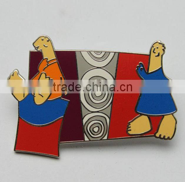 Cute cartoon bear shaped badge for Children/colorful 5C enamel bear lapel badge for promotion