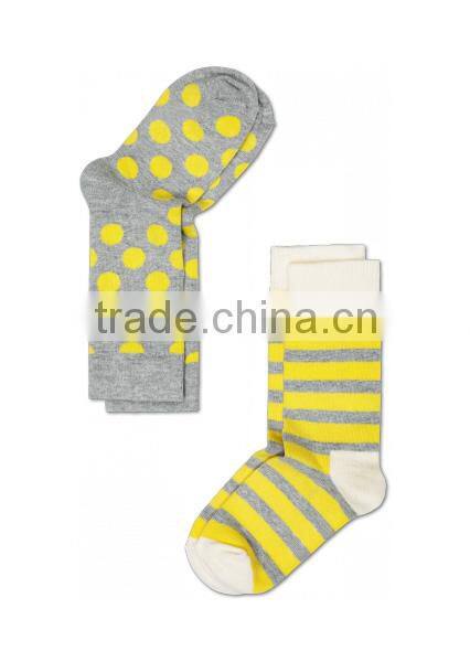Custom Wholesale Elite Teen Boys' Girls' Kids' Dots Stripe Cotton Sock