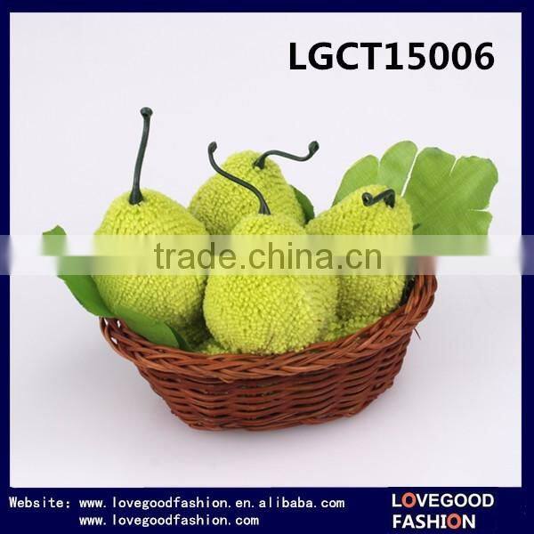 Basket with Aplle Pear Grape Strawberry Fruit Shape Twols 100% Ctoon Gift Souvenir Towel