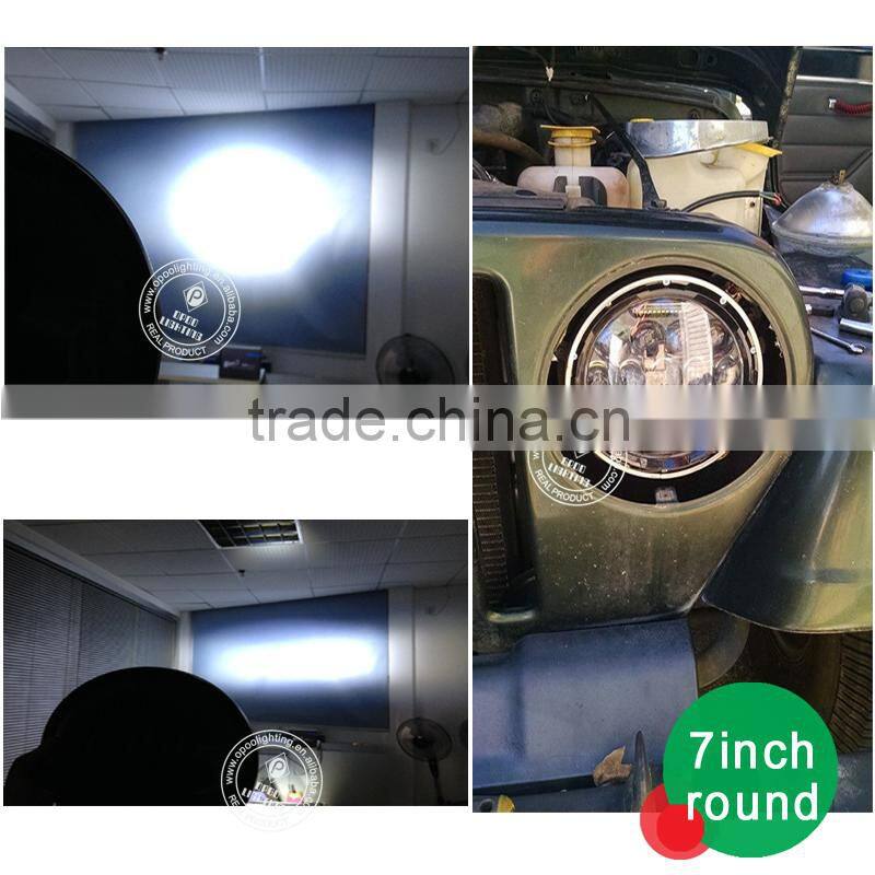 Factory direct 7" round led headlight, China hot 75w 7" round led headlight