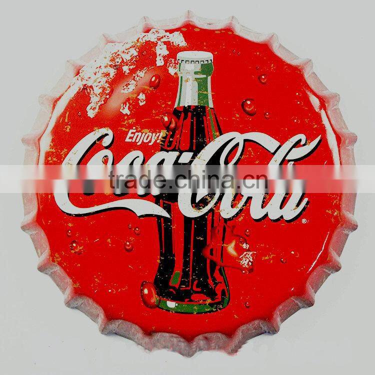 wholesale vintage metal sign bottle cap of home club decoration