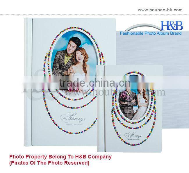 H&B top sales white painting cover wedding photo album guest book