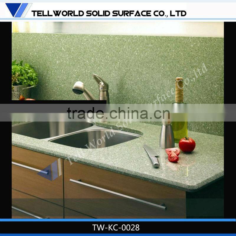 manmade stone kitchen countertop wooden cabinets and vegetable wash basin