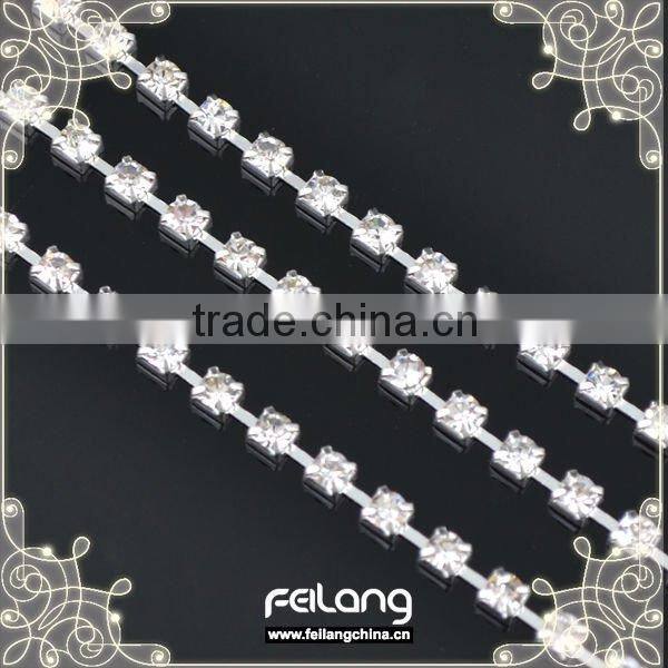 Crystal clear rhinestone cup chain