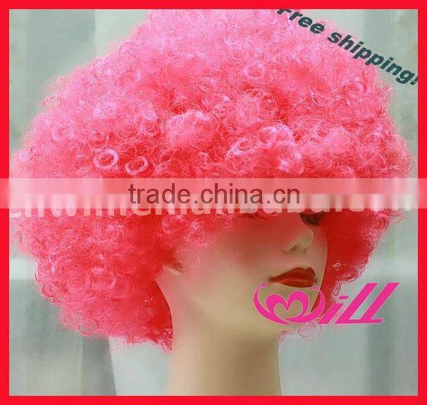 Cheap Curly Afro Wigs Wholesale 2013 Europe World Football Fan Wigs Blue Cosplay Wigs