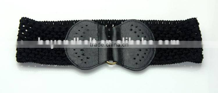 Black Cotton Lace Elastic Belt for Lady Skirt in Stock