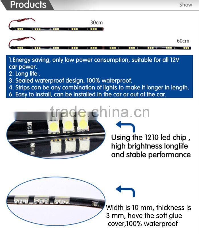 2015 Whole sale Car Truck 12V 5050 15SMD Flexible Led Strip Light Waterproof