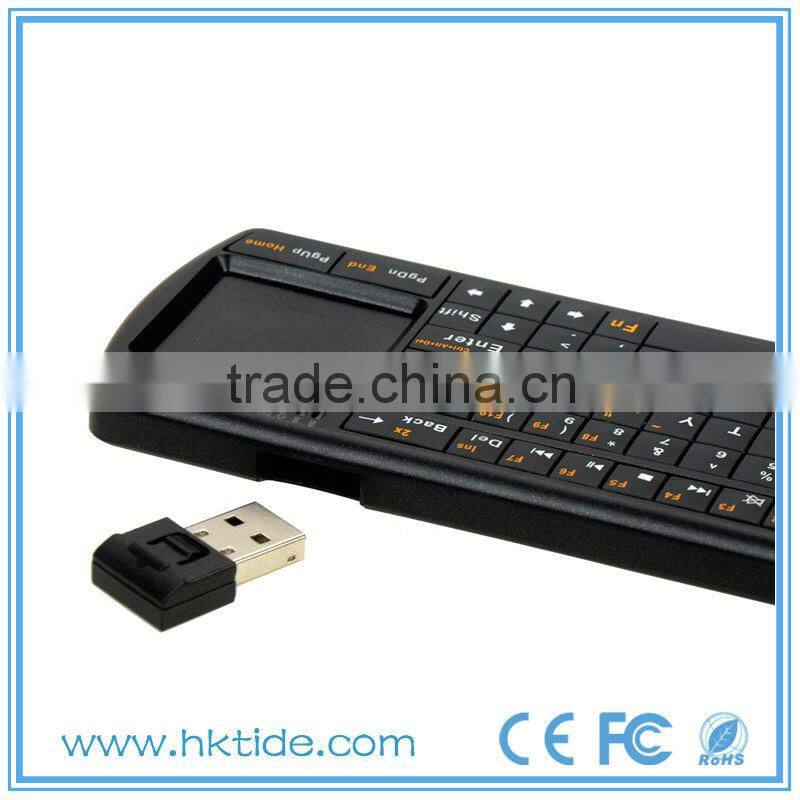 2.4G RF handheld keyboard touchpad mouse mini wireless keyboard for galaxy tab s8.4