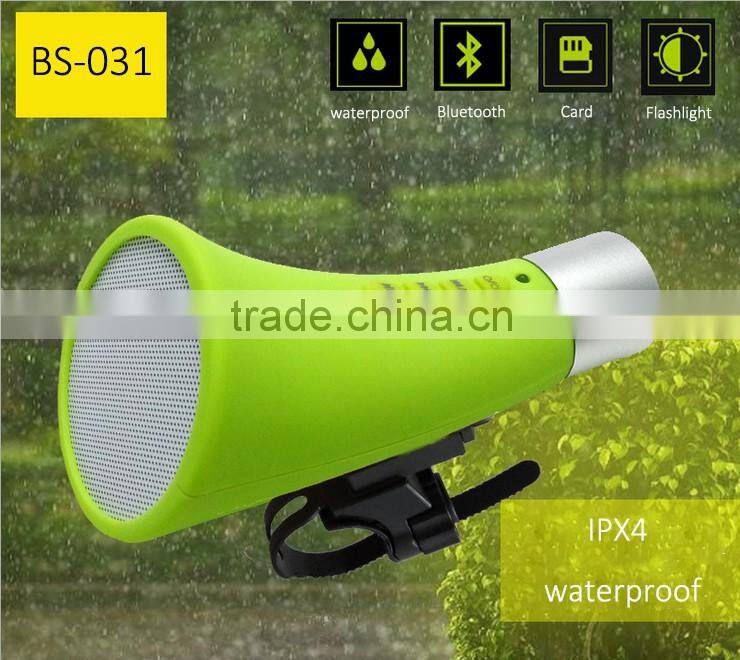 2016 new bicycle speaker handsfree bluetooth stereo speaker with led light for outdoor sport