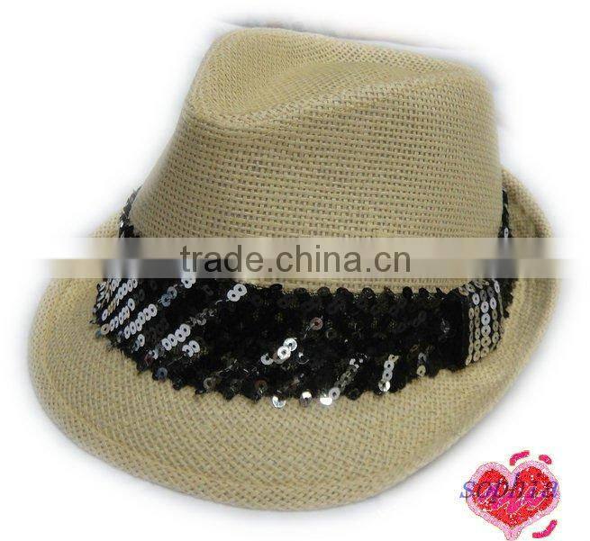 2012fashion straw camouflage band fedora hat.paper straw hat
