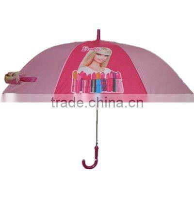cartoon character pink girl 19"x8k 190T polyester child umbrella