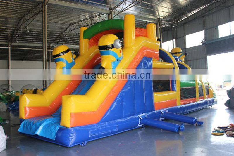 cheap Minion Inflatable Kids Obstacle Course for sale