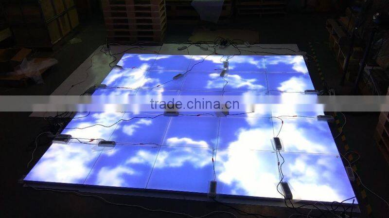 Frameless Patent Product Surface Mount 48W 0~10V/1~10V Dimming 595X595MM LED Ceiling Sky Panel with 3528 SMD LED