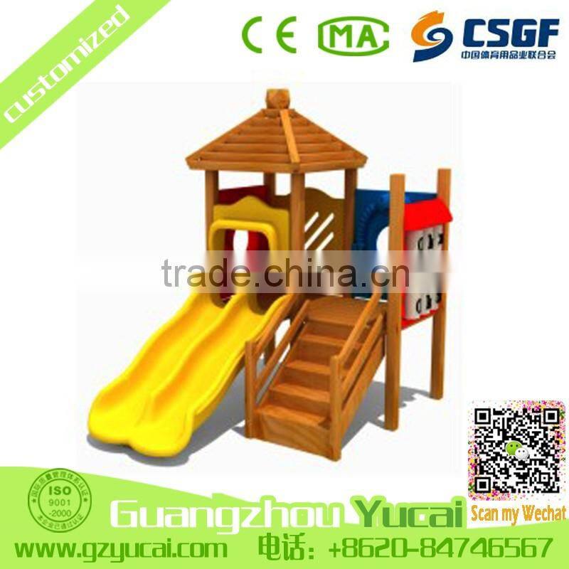 new design children wooden outdoor kids slides playground equipment