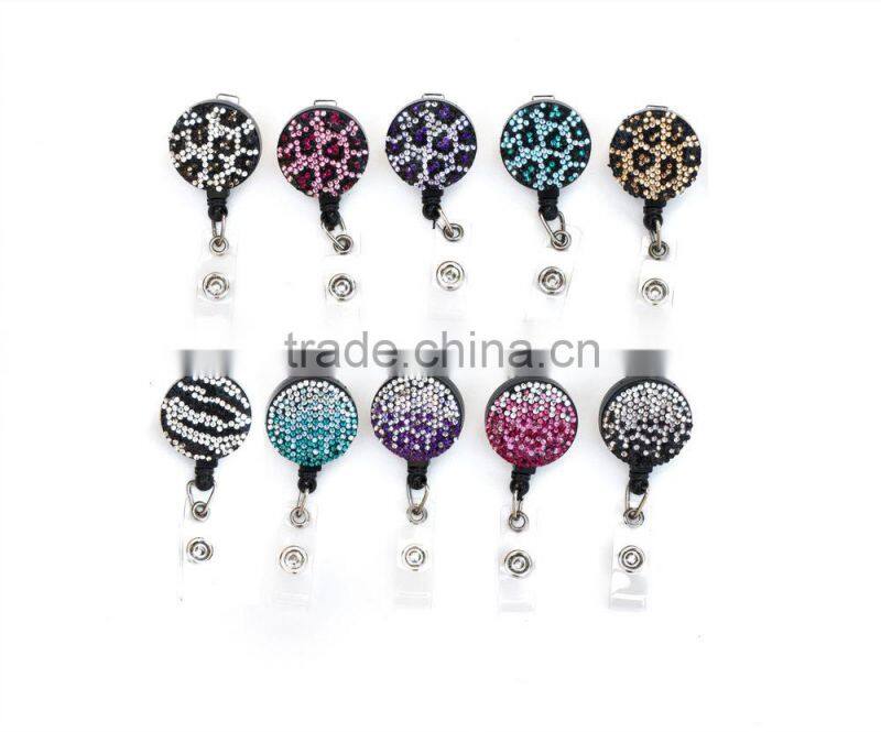 Retractable Pull Badge Reel Zinc Alloy ABS Plastic ID Lanyard Name Tag Card Badge Holder Reels Recoil Belt Key Ring Chain Clips