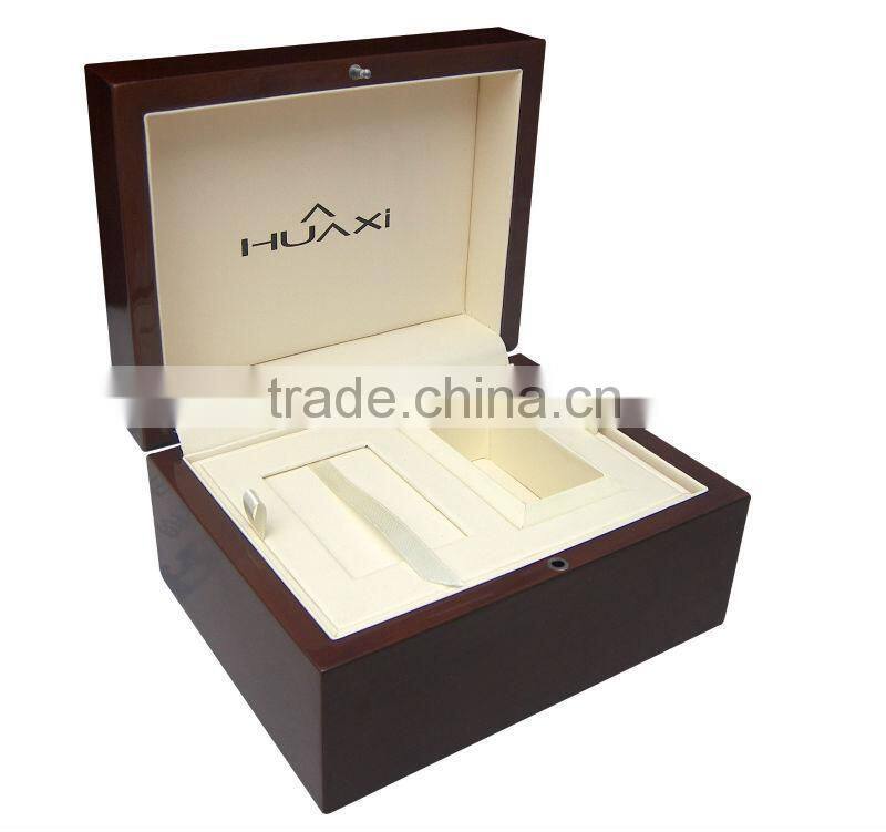 2015 Custom OEM Black Wooden Box For Watch Storage With Pillow
