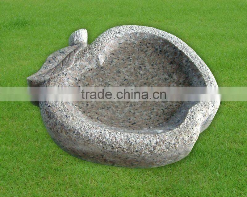 Garden Decorative Granite Stone Carving Birdbath For Garden Decoration